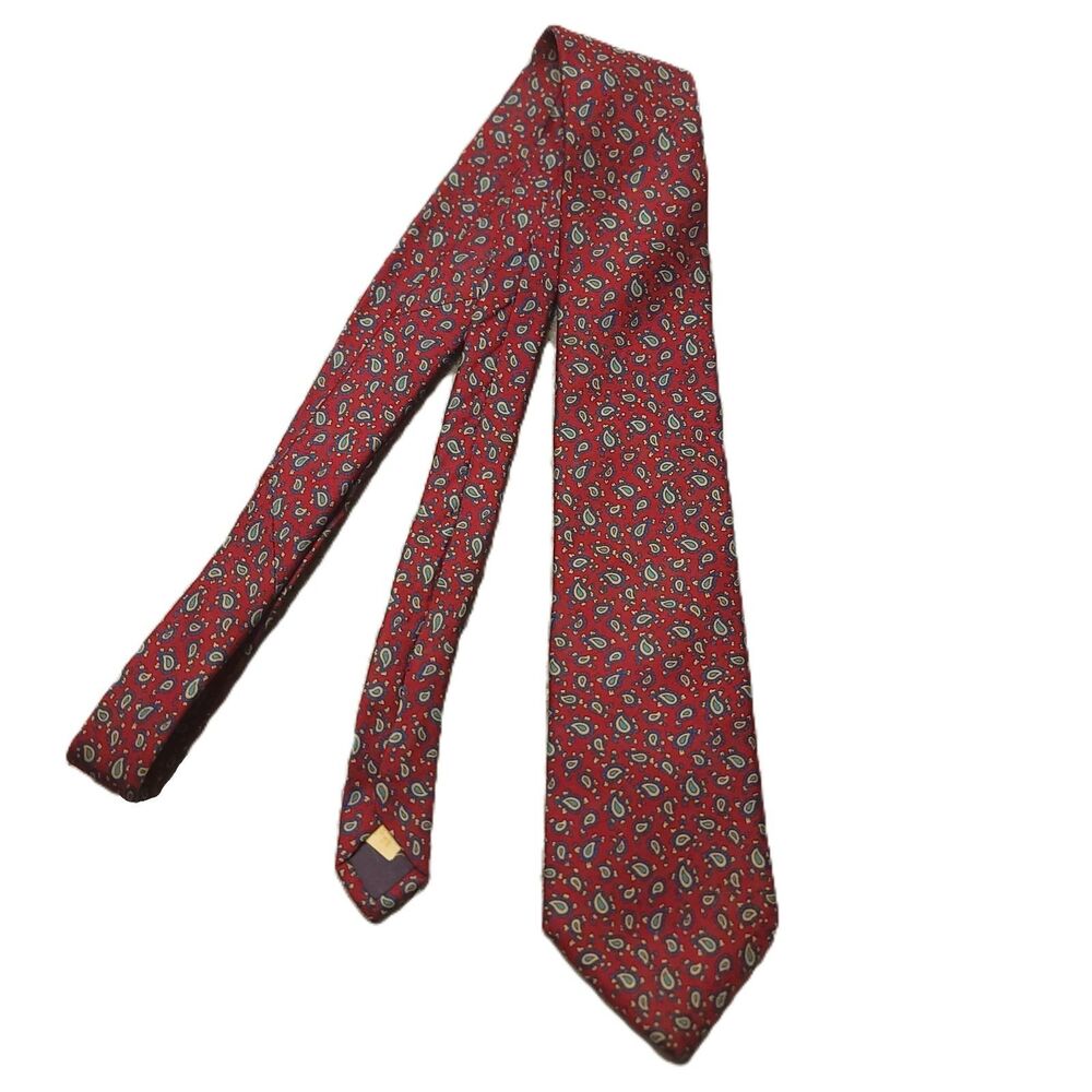 Vintage Oakton Ltd 100% Italian Silk Men's Paisley Tie 58x3 Made in USA